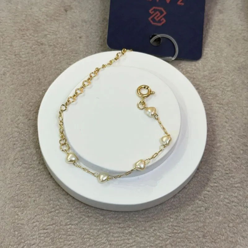 PULSEIRA INFANTIL PÉROLA CORAÇÃO