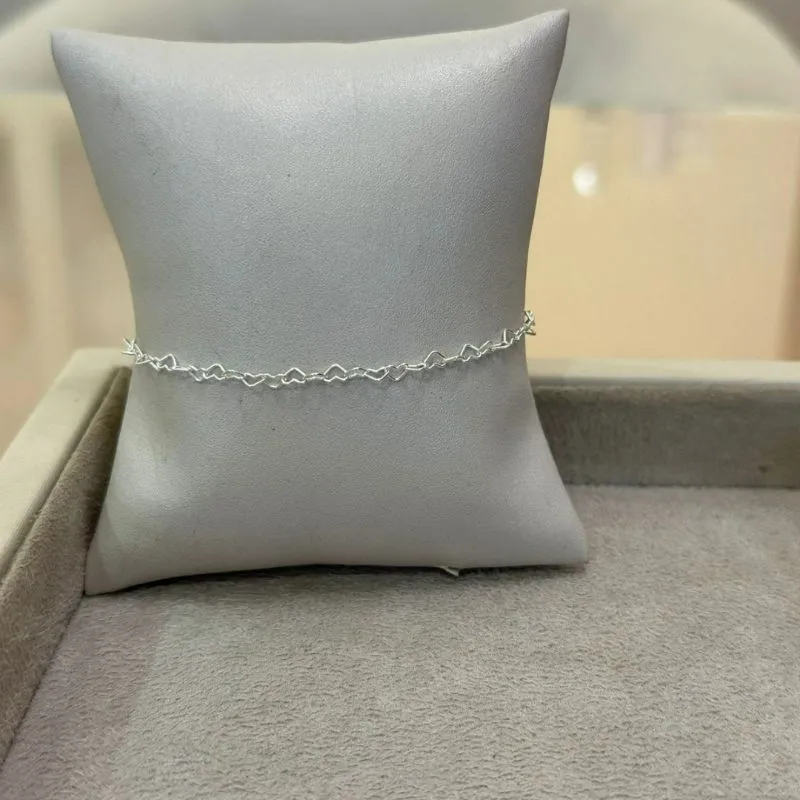 PULSEIRA PRATA ELO CORAÇÃO