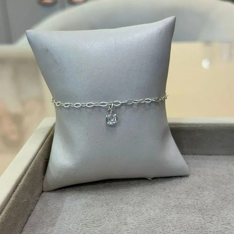 PULSEIRA PRATA ELOS E ZIRCÔNIA CRISTAL