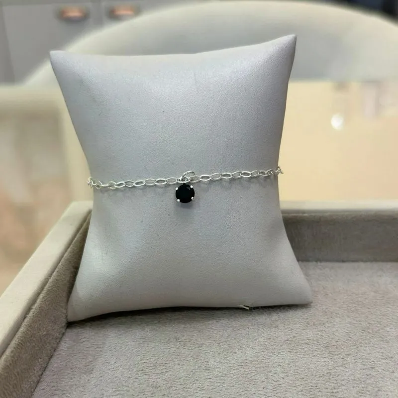 PULSEIRA PRATA ELOS E ZIRCÔNIA ÒNIX