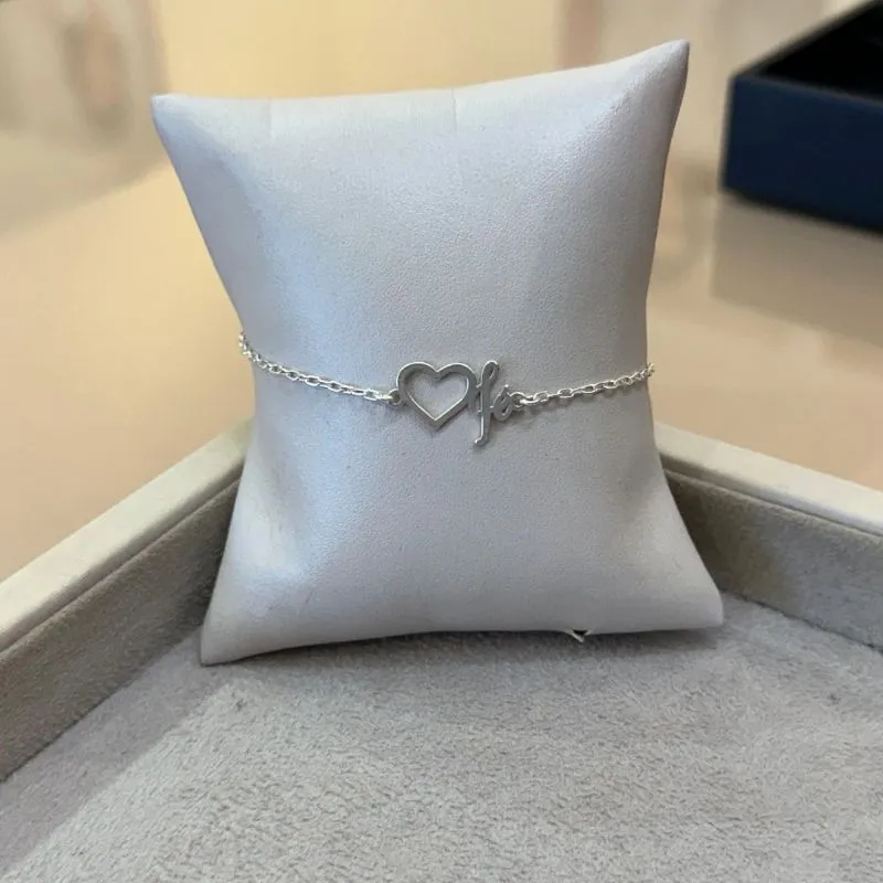 PULSEIRA PRATA ELOS FÉ E CORAÇÃO