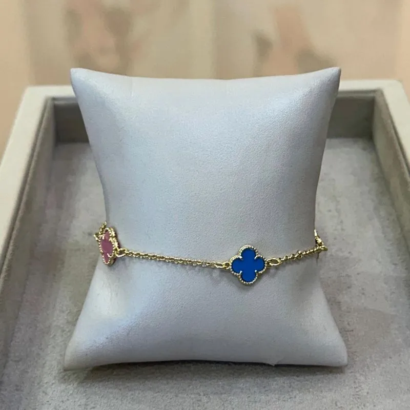 PULSEIRA TREVO VAN CLEEF VERDE, AZUL E PINK