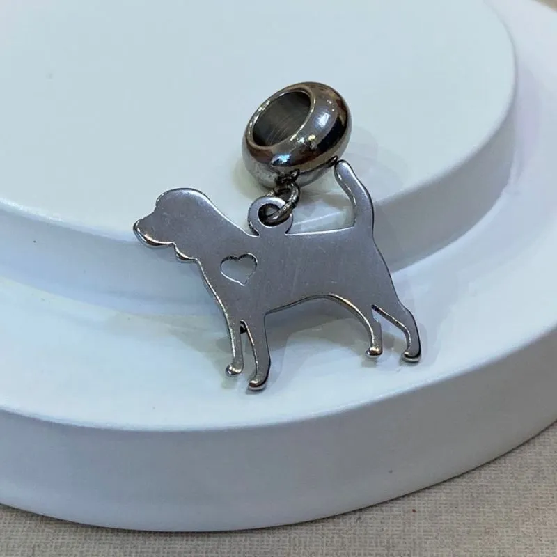 BERLOQUE AÇO CACHORRO LISO COM CORAÇÃO
