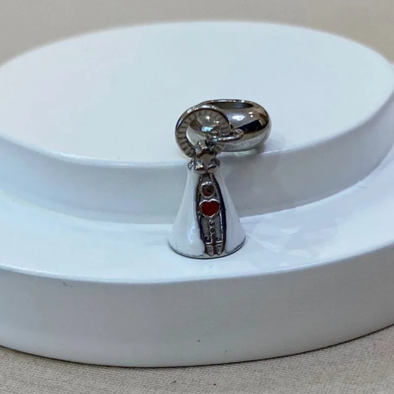 BERLOQUE AÇO NOSSA SENHORA APARECIDA MANTO BRANCO