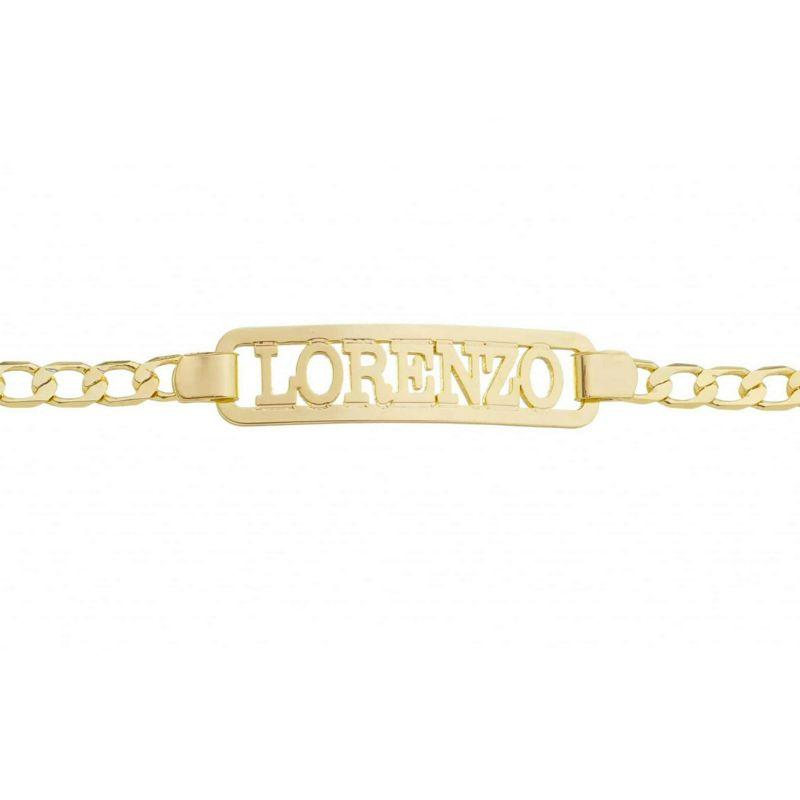 PULSEIRA INFANTIL GRUMET COM PLAQUINHA CONTORNO VAZADA (11CM)