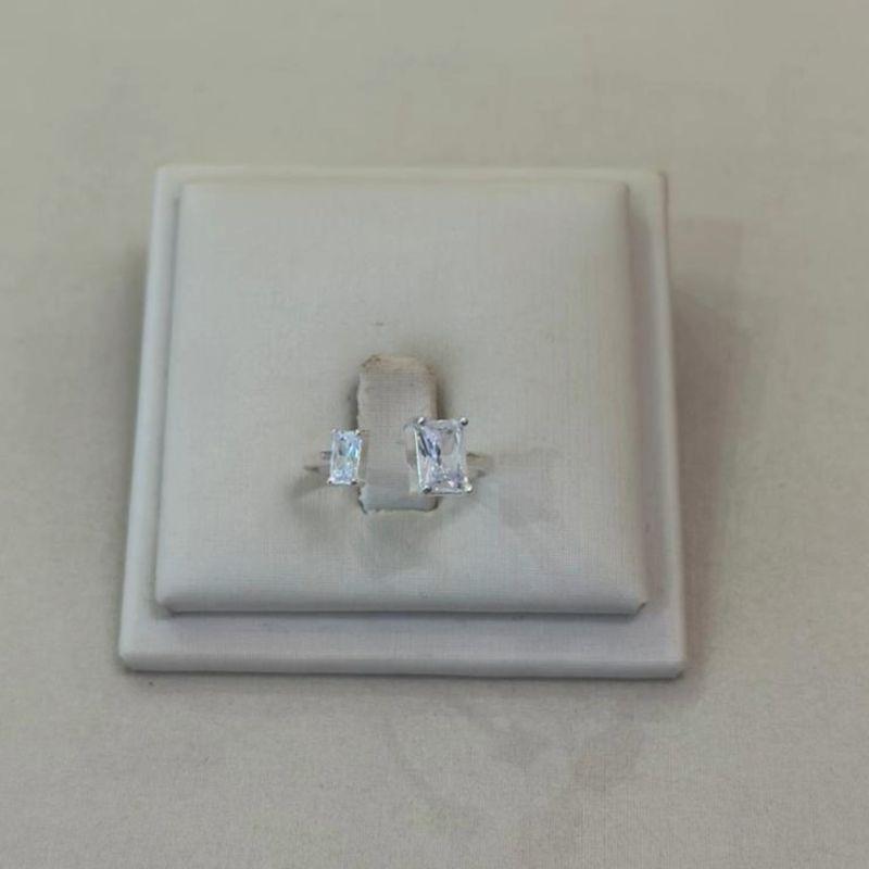 ANEL PRATA ZIRCÔNIA CRISTAL REGULÁVEL
