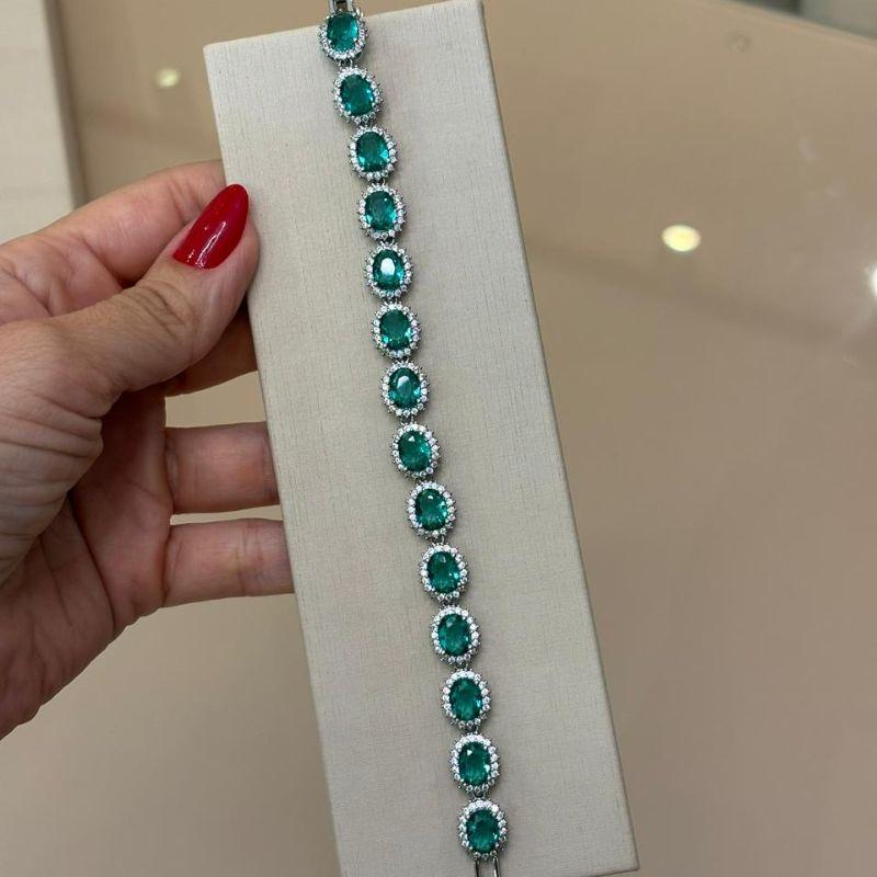 PULSEIRA OVAL CRAVEJADA TURMALINA