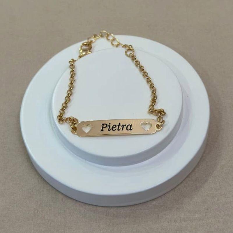 PULSEIRA INFANTIL PLAQUINHA PIETRA
