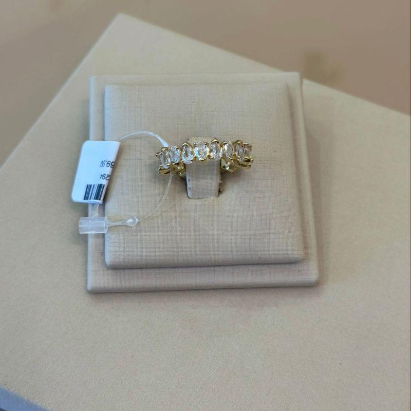 ALIANÇA INTEIRA DE ZIRCÔNIAS GOTAS CRISTAIS TAMANHO 18