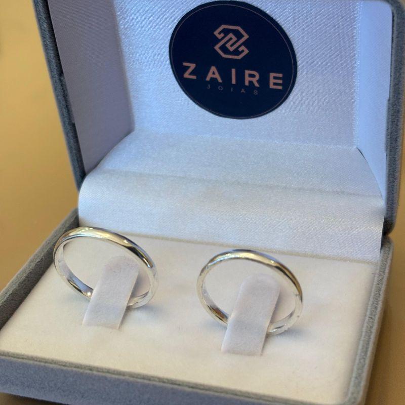 ALIANÇA PRATA LISA ABAULADA - PAR