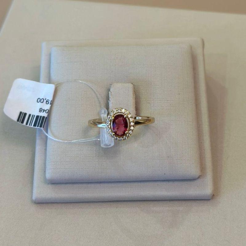 ANEL SOLITÁRIO OVAL PINK TAMANHO 22