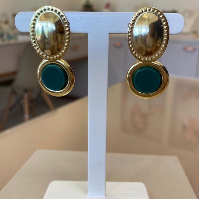 BRINCO DUPLO BASE OVAL VERDE ROLEX