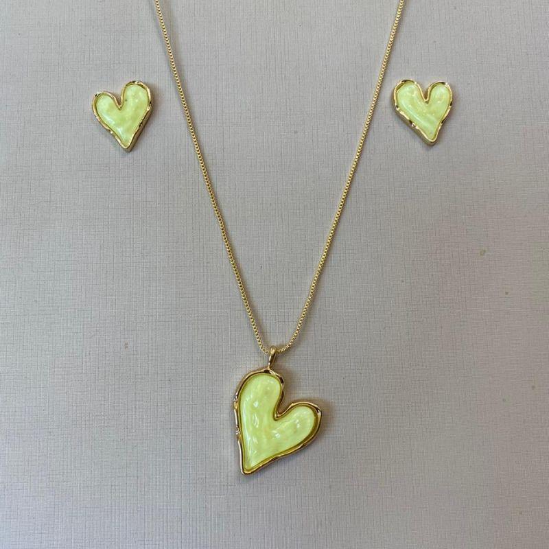 CONJUNTO CORAÇÃO ORGÂNICO AMARELO ICED