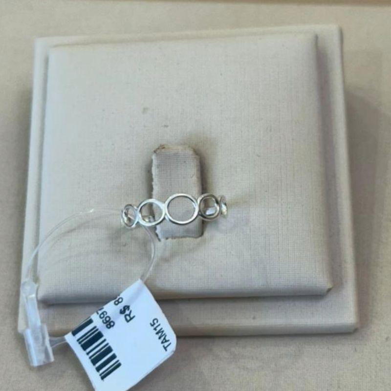 ANEL PRATA ESFERAS TAMANHO 15