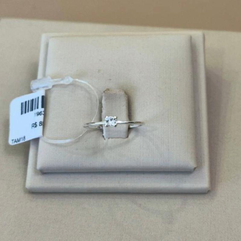 ANEL PRATA SOLITÁRIO FINO TAMANHO 18