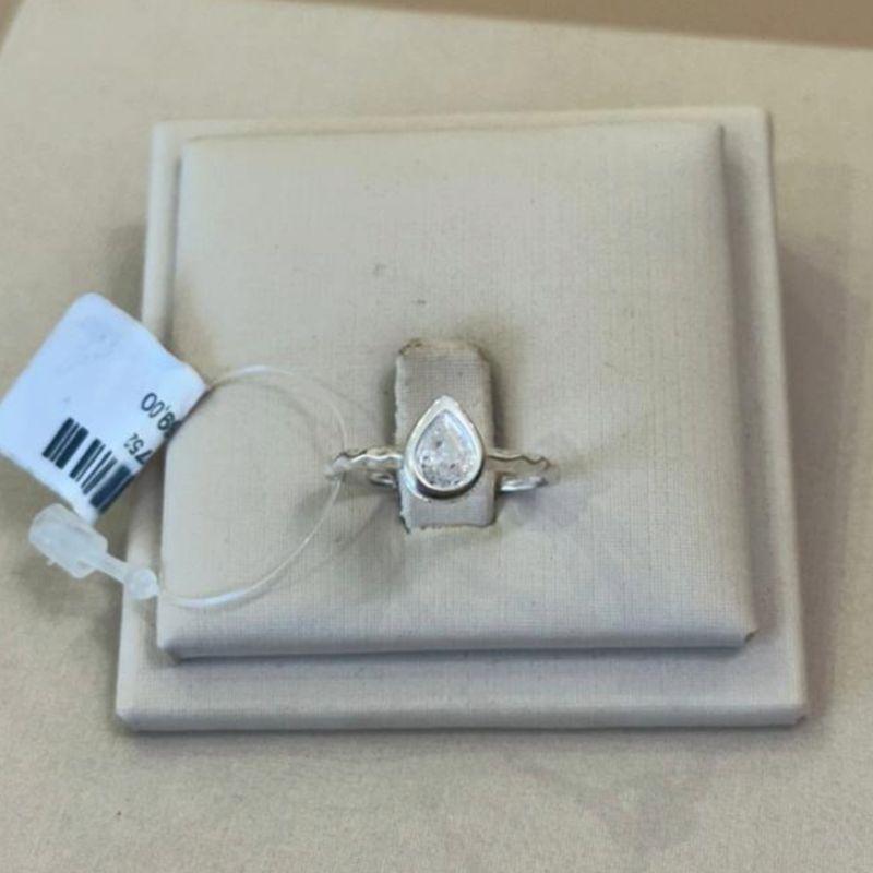 ANEL PRATA SOLITÁRIO GOTA TAMANHO 19