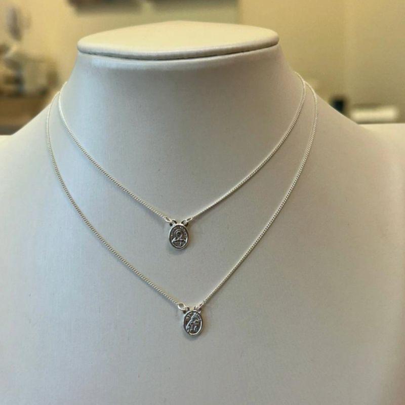 ESCAPULÁRIO PRATA VENEZIANA NOSSA SENHORA DO CARMO OVAL 45CM