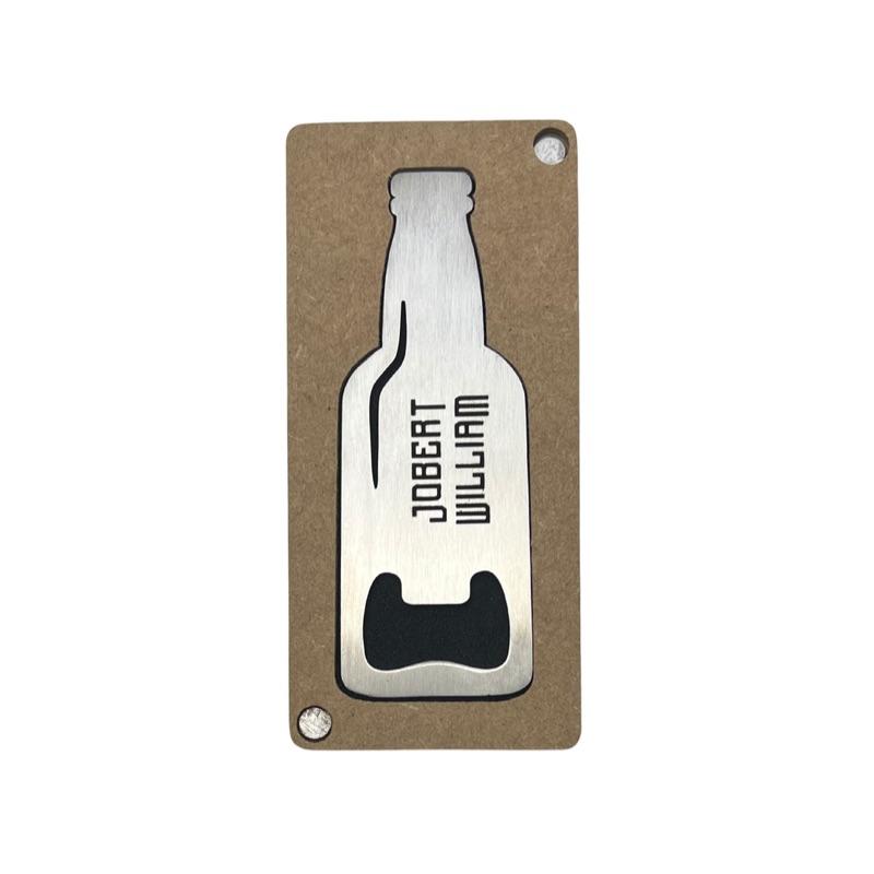 ABRIDOR PERSONALIZADO EM AÇO GARRAFINHA