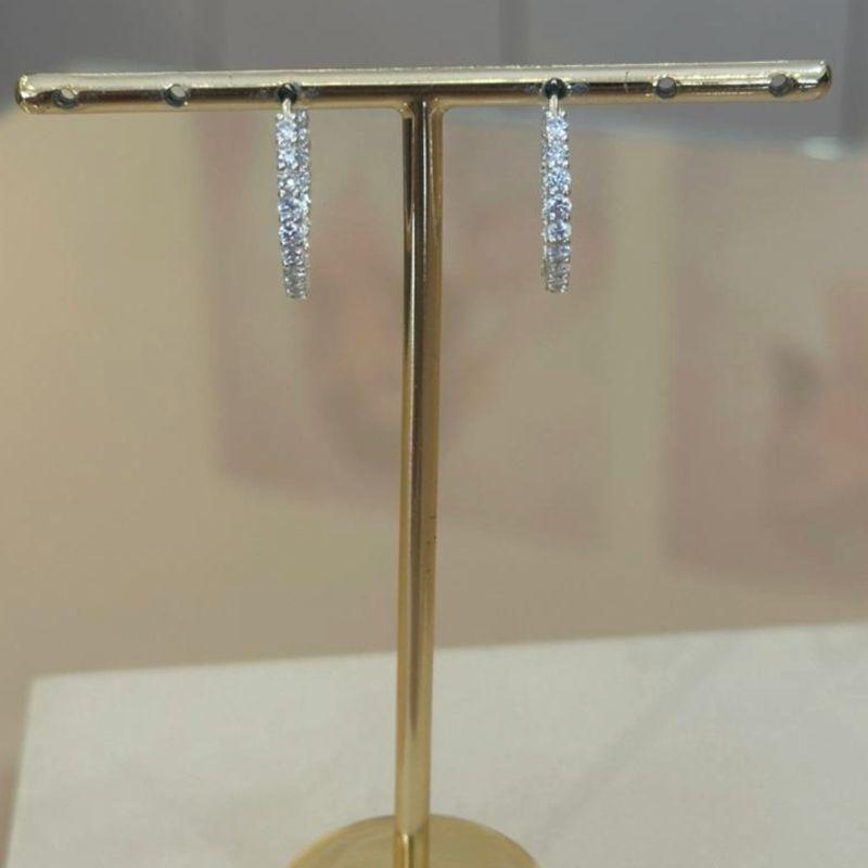 ARGOLA PRATA LUXO CRAVEJADA DENTRO E FORA