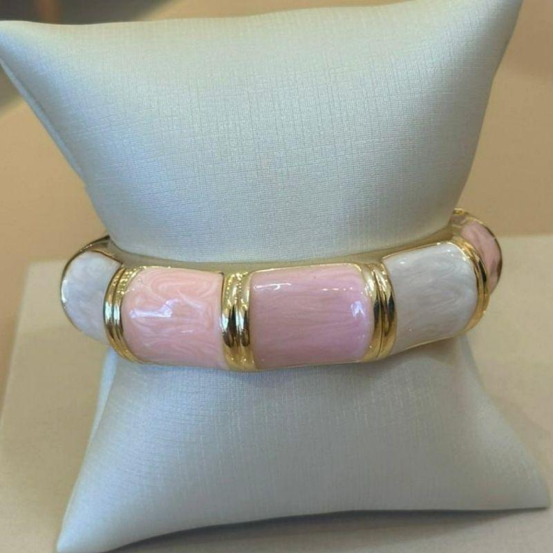 BRACELETE RESINADO ROSA, ROSÊ E BRANCO