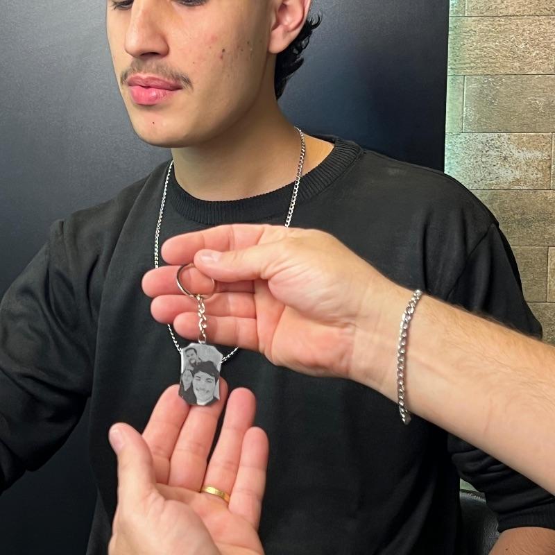 CHAVEIRO PERSONALIZADO FOTO OU FRASE AÇO