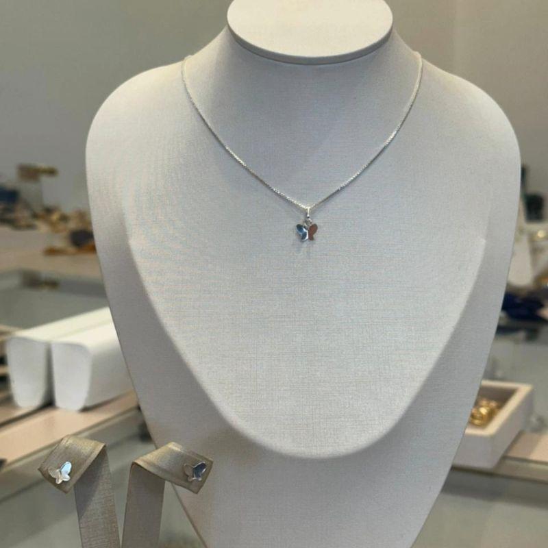 CONJUNTO PRATA BORBOLETA