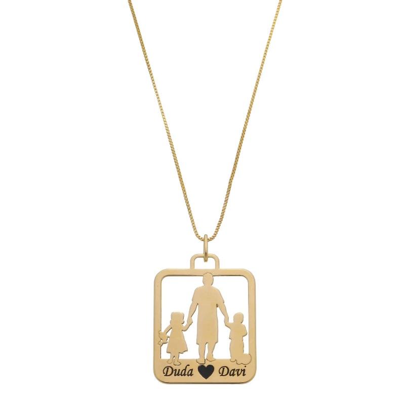 CORRENTE VENEZIANA 60CM COM PINGENTE FILHOS PERSONALIZADO