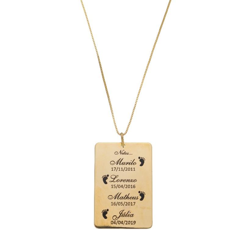 CORRENTE VENEZIANA 60CM COM PINGENTE PERSONALIZADA