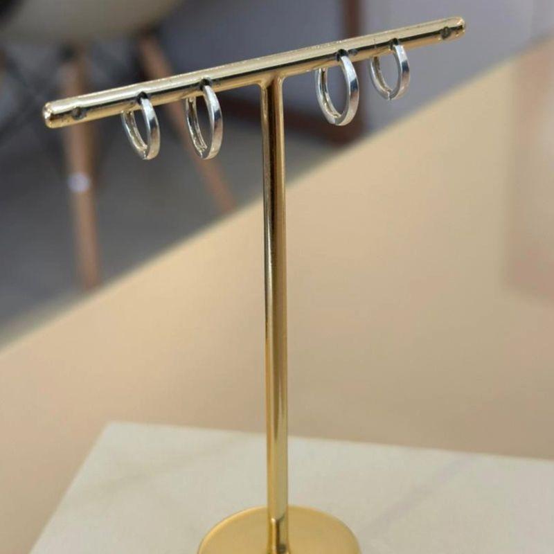 DUPLA PRATA ARGOLAS LISAS