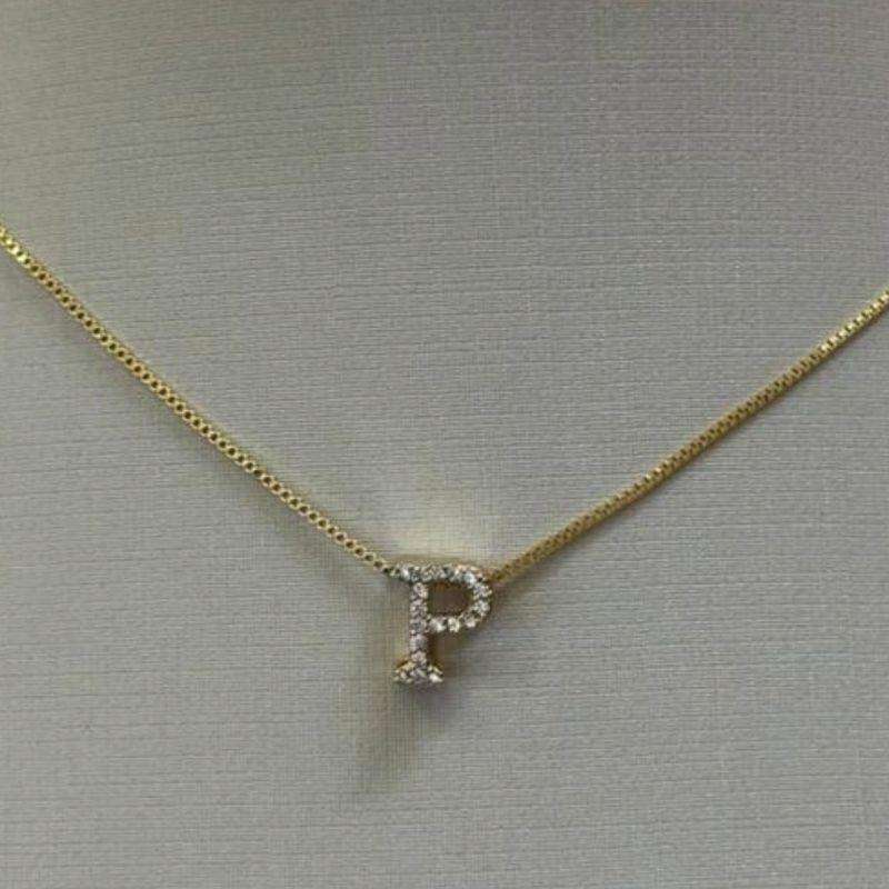 PINGENTE INICIAL CRAVEJADA LETRA P
