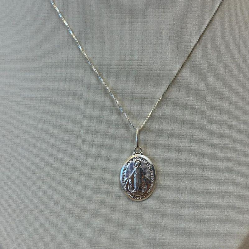 PINGENTE PRATA MEDALHA NOSSA SENHORA DAS GRAÇAS