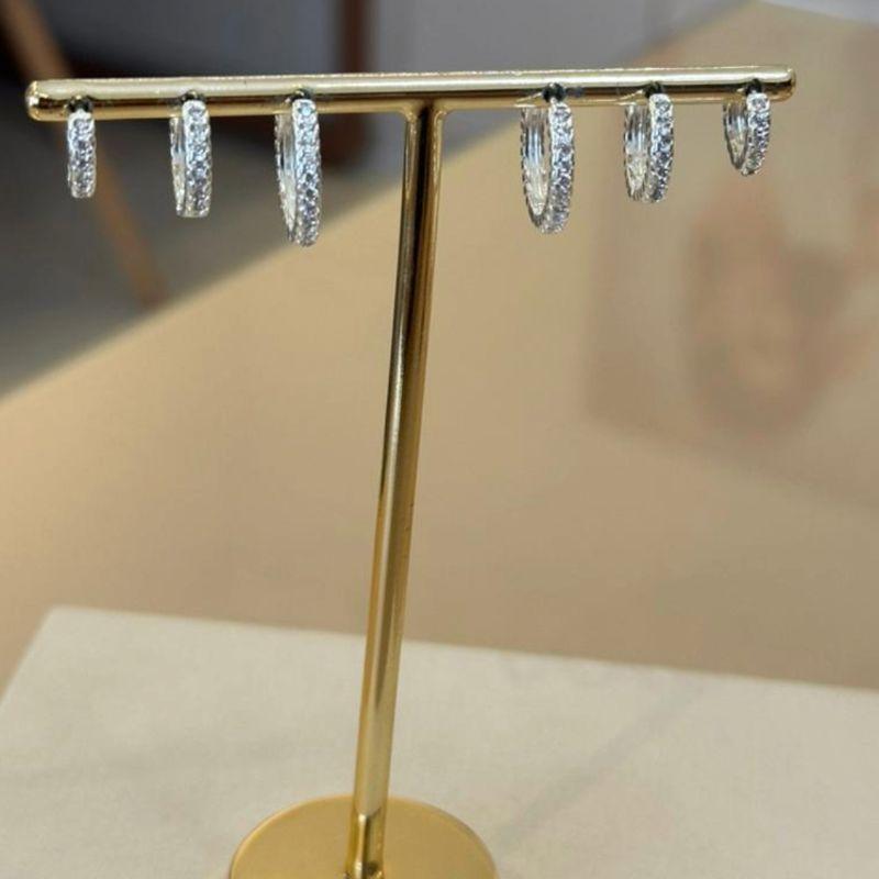 TRIO PRATA ARGOLAS CRAVEJADAS