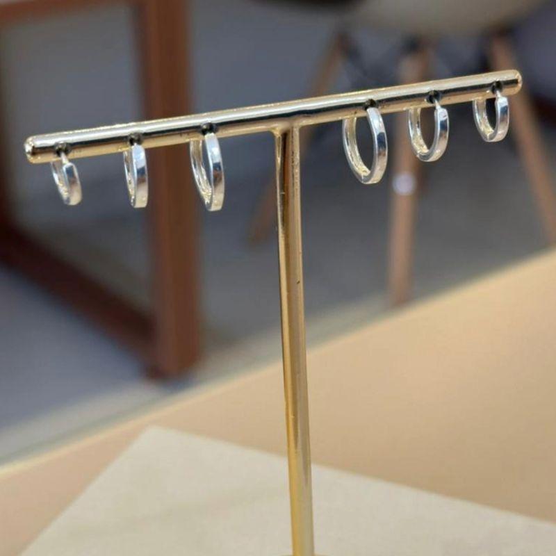 TRIO PRATA ARGOLAS LISAS