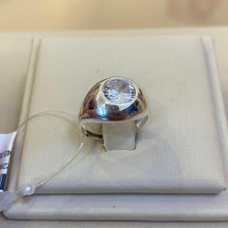 ANEL PRATA DEDINHO REDONDO ZIRCÔNIA CENTRAL TAMANHO 12