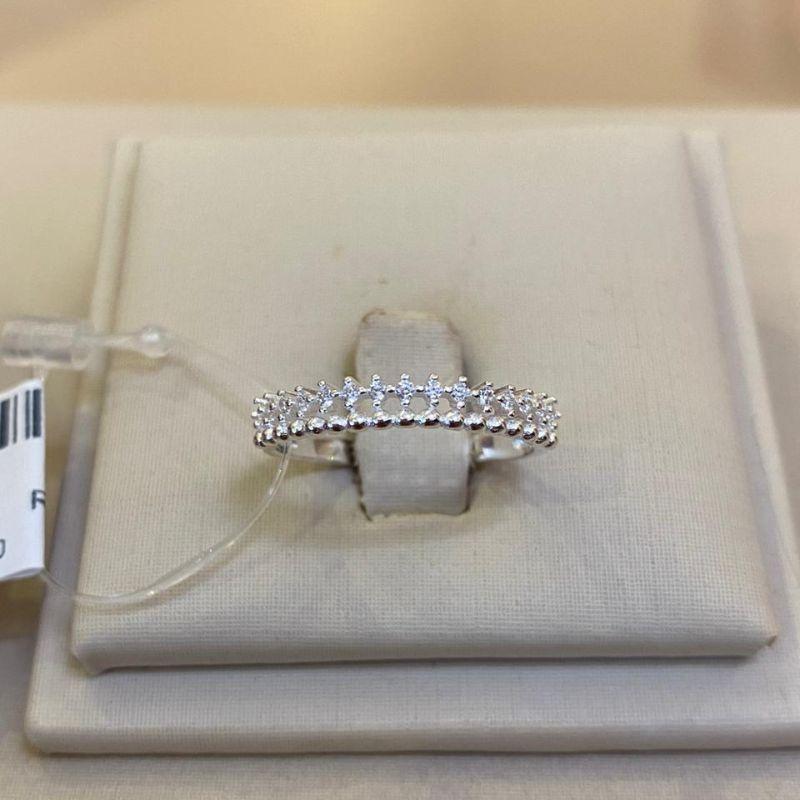 ANEL PRATA DUAS FILEIRAS TAMANHO 20