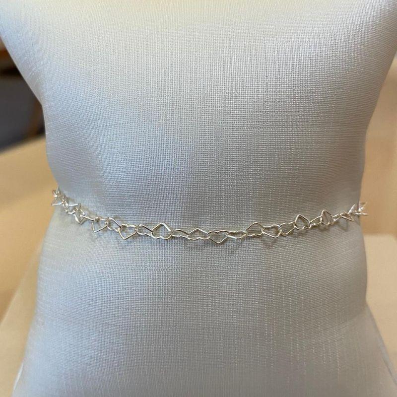 PULSEIRA PRATA ELO CORAÇÃO