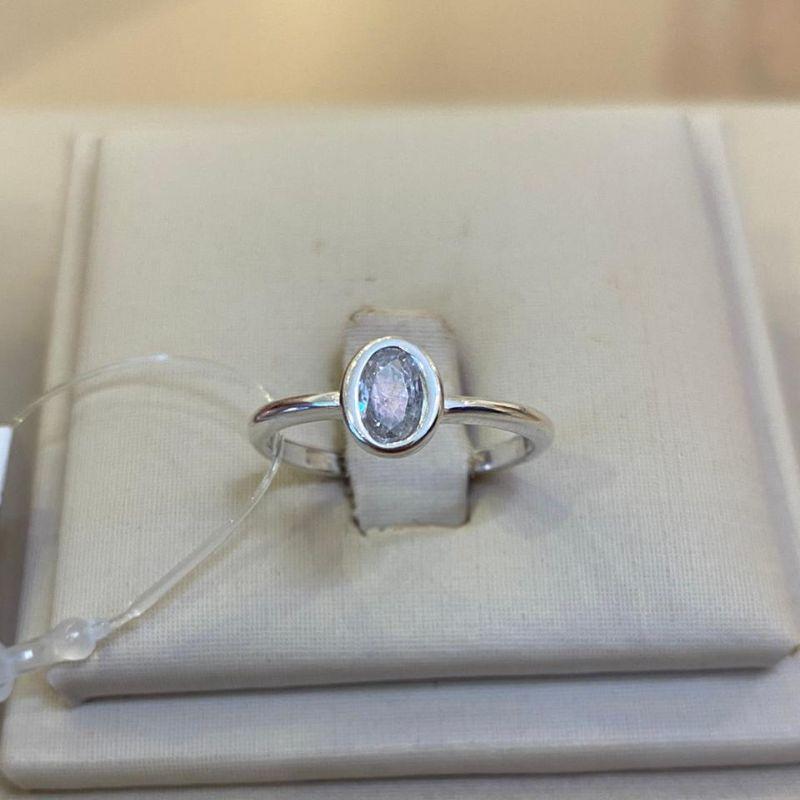 SOLITÁRIO PRATA OVAL TAMANHO 17