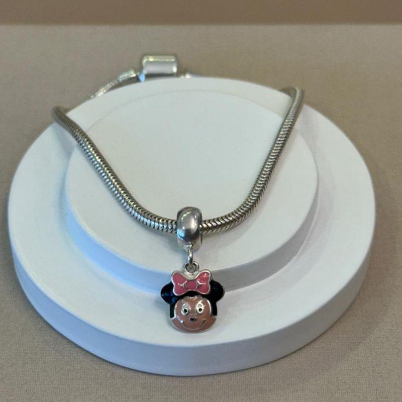 BERLOQUE PRATA MINNIE MOUSE RESINADO