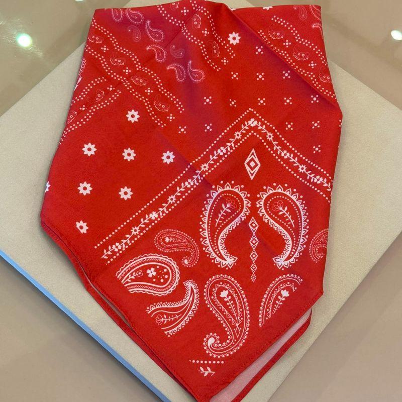 LENÇO PAISLEY VERMELHO 50X50
