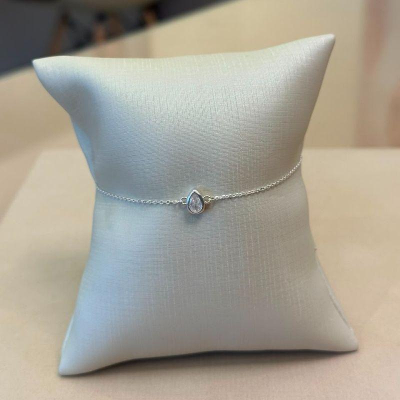 PULSEIRA PRATA GOTA ZIRCÔNIA