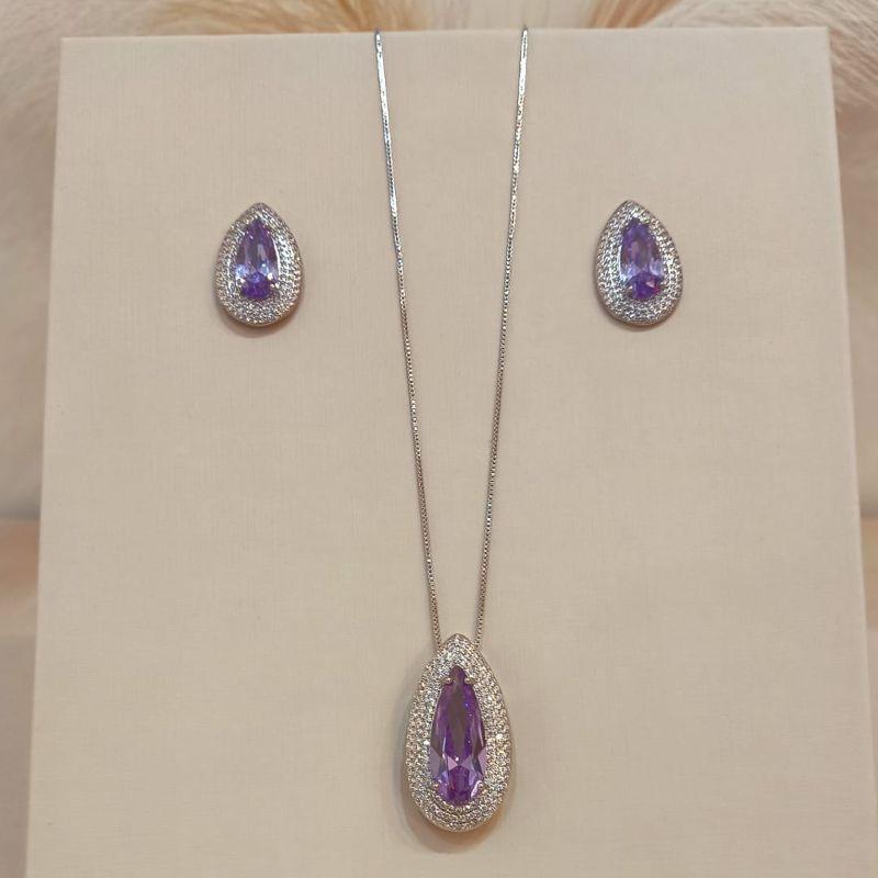 CONJUNTO GOTA ALONGADA LAVANDA/LILÁS