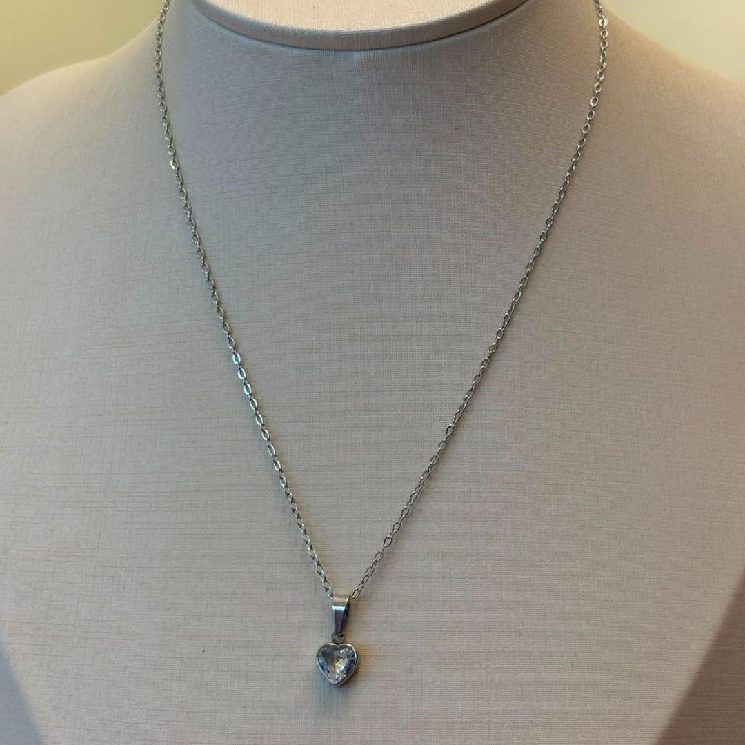 CHOKER AÇO CADEADO C/ PINGENTE DE CORAÇÃO 40CM + 5CM EXTENSOR