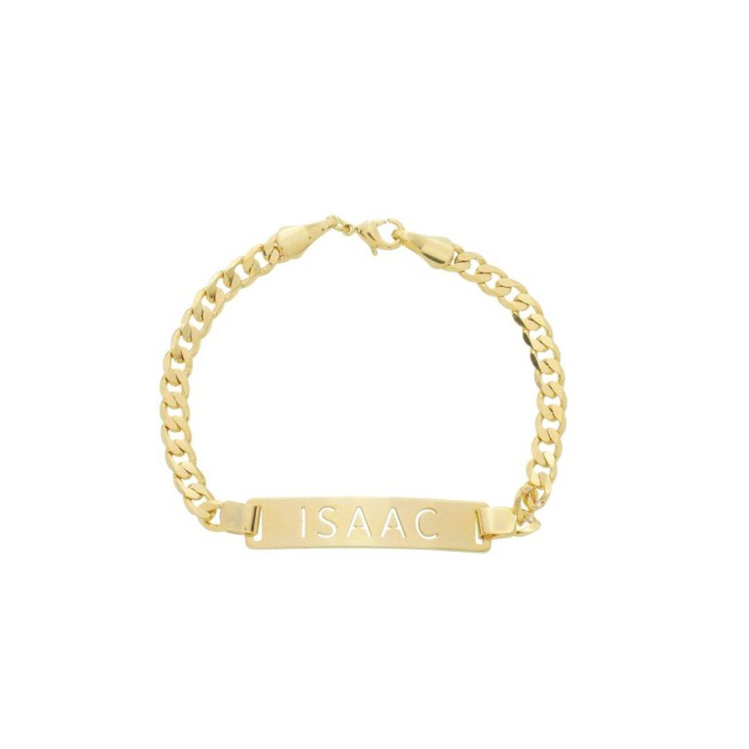 PULSEIRA INFANTIL GRUMET COM PLAQUINHA VAZADA (11CM)